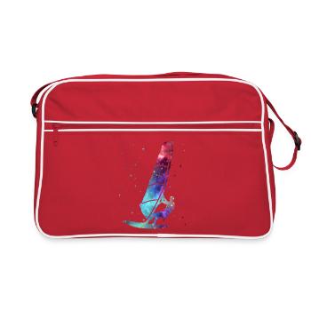Windsurfen Windsurfer Weltraum Kinder Windsurf - Retro Tasche - Rot/Weiß - Vorne
