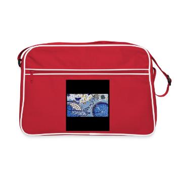 Vélo en mosaïque en tons bleus - Sac Retro - rouge/blanc - Devant