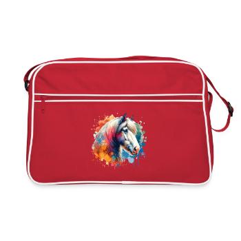 Cheval de trait belge Motif Cheval - Sac Retro - rouge/blanc - Devant