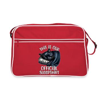 Chemise de nuit noire chat - Sac Retro - rouge/blanc - Devant