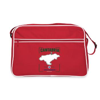 Carte souvenir de voyage de Cantabrie Santander Espagne - Sac Retro - rouge/blanc - Devant