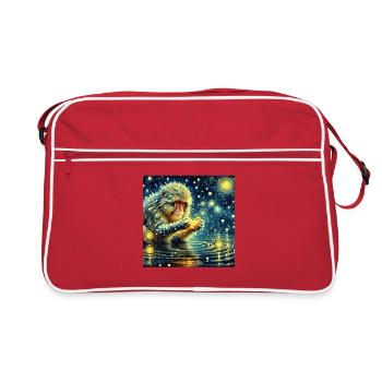 Nuit étoilée du singe des neiges - Sac Retro - rouge/blanc - Devant