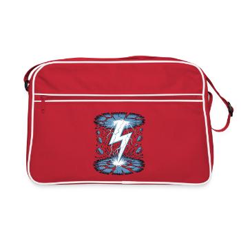 Foudre Foudre Orage Tempête actuelle - Sac Retro - rouge/blanc - Devant