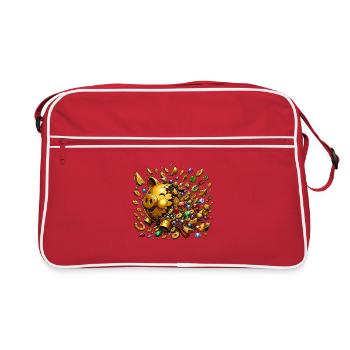 Golden Piggy Treasure Rain - Retro Bag - red/white - Front