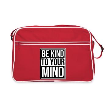 Soyez gentil avec votre esprit Logo drôle de santé mentale - Sac Retro - rouge/blanc - Devant