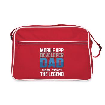 Mobile App Developer Dad The Idol App Programmer - Retro Bag - red/white - Front