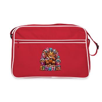 Ours en peluche royal avec cour - Sac Retro - rouge/blanc - Devant