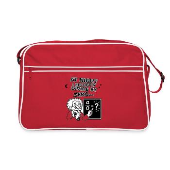 At night, I secretly divide by zero - Retro Bag - red/white - Front