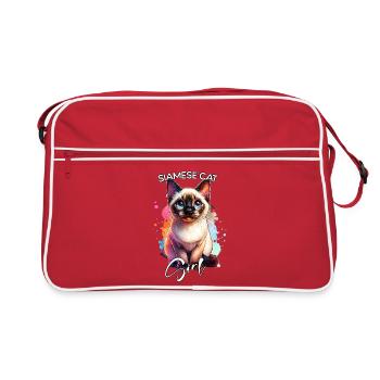 Siamese Cat Girl Siamese Cat - Retro Bag - red/white - Front