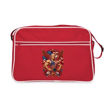 Superhero Ben Franklin – Funny 4th of July - Retro Bag - red/white - Front