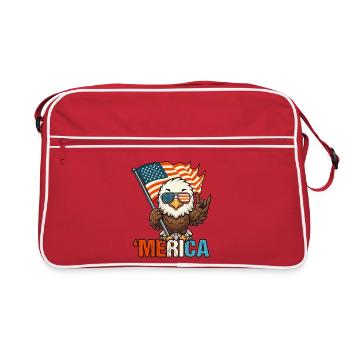 American Eagle Holding American Flag - Retro Bag - red/white - Front