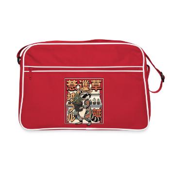 Cannabis Grower Waschbär - Retro Tasche - Rot/Weiß - Vorne