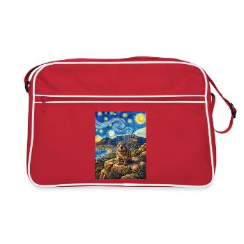 Rock hyrax par une nuit étoilée - Sac Retro - rouge/blanc - Devant