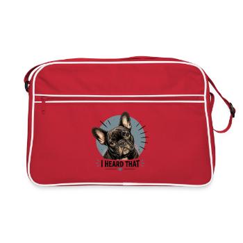 I Heard That Funny French Bulldog Dog Saying - Retro Bag - red/white - Front
