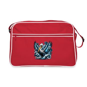Art de tempête pélican éclair - Sac Retro - rouge/blanc - Devant