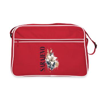 Sardio Floral Watercolor Flowers - Retro Bag - red/white - Front