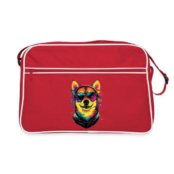 Chien Shiba Inu Race de chiens japonais Shibas du Japon - Sac Retro - rouge/blanc - Devant