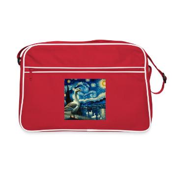 Nuit étoilée de l’oie pèlerine - Sac Retro - rouge/blanc - Devant