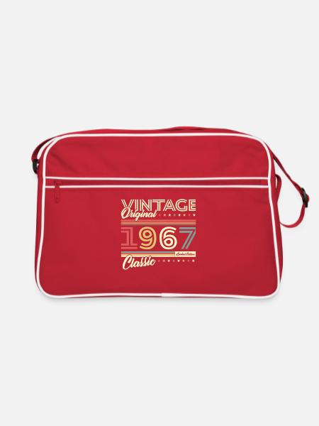 60 Jahre 1967 Vintage Retro Geburtstagsgeschenk - Retro Tasche - Rot/Weiß