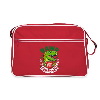 Rawr Maman Dinosaure T-Rex Fête Des Mères - Sac Retro - rouge/blanc - Devant