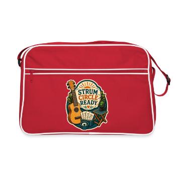 STRUM CIRCLE READY - Retro Tasche - Rot/Weiß - Vorne