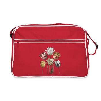 Aquarelles vintage de bouquets de tulipes - Sac Retro - rouge/blanc - Devant