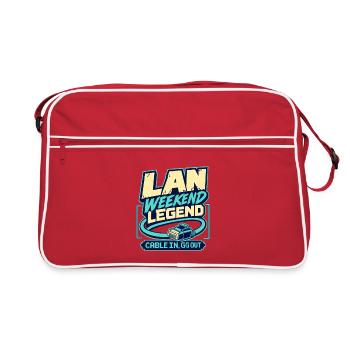 Joueur esport Légende du week-end LAN, câblé à GG Out - Sac Retro - rouge/blanc - Devant