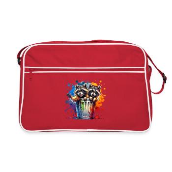Waschbär North American Raccoon - Sac Retro - rouge/blanc - Devant