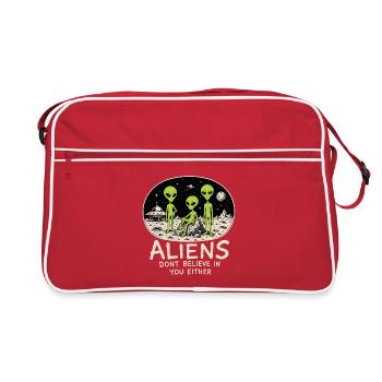 Les extraterrestres ne croient pas en toi non plus - Sac Retro - rouge/blanc - Devant