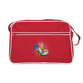 Freundschaft zwischen den USA und Indien - Retro Tasche - Rot/Weiß - Vorne