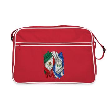 Fiers des drapeaux du Mexique et du Salvador - Sac Retro - rouge/blanc - Devant