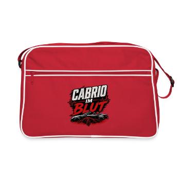Cabrio im Blut Cabriolet Spruch Fahrer - Retro Tasche - Rot/Weiß - Vorne