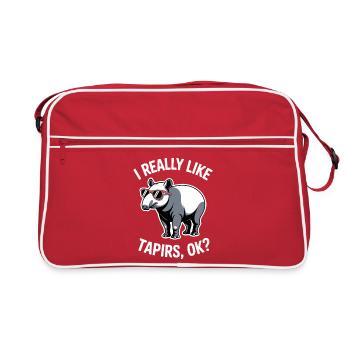 Dictons de tapir Tapir Drôle de cadeau de tapir - Sac Retro - rouge/blanc - Devant