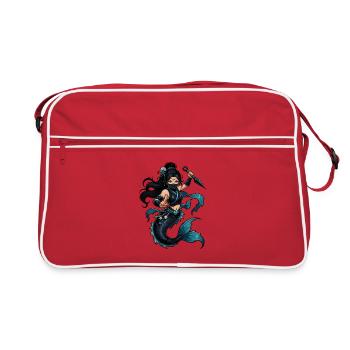 Sirène ninja de la mer - Sac Retro - rouge/blanc - Devant