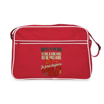 Je ferai comme j'ai envie citation drôle vintage - Sac Retro - rouge/blanc - Devant