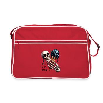 Crâne avec motif gothique de glace aux myrtilles - Sac Retro - rouge/blanc - Devant
