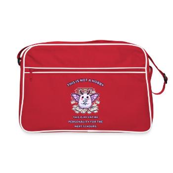 Sechs Stunden Forschung – Hyperfixationsmotte - Retro Tasche - Rot/Weiß - Vorne