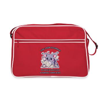 Mon cerveau a déposé une plainte formelle - Sac Retro - rouge/blanc - Devant