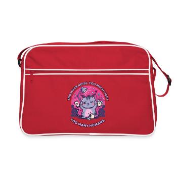Trop de bruit, de lumière et trop d’humains - Sac Retro - rouge/blanc - Devant