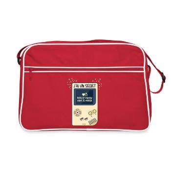 Annonce Mariage Papa Maman Secret Style Rétro - Sac Retro - rouge/blanc - Devant