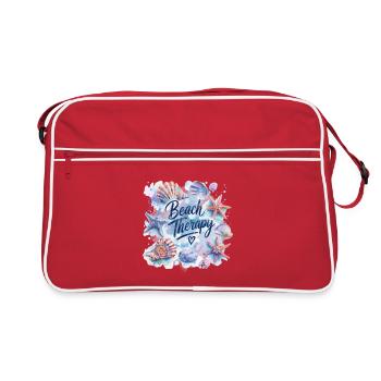 Beach Therapy – Shells & Starfish Design - Retro Bag - red/white - Front