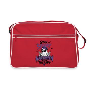 Stay Spooky – Halloween Is My Therapy Purple - Retro Bag - red/white - Front