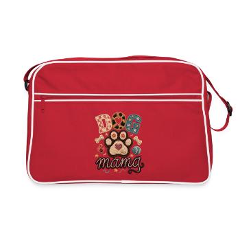 Dog Mom Dogs Mama Heart Dog Paw - Retro Bag - red/white - Front