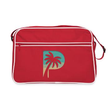 Paradis de palmiers estival, ambiance plage - Sac Retro - rouge/blanc - Devant