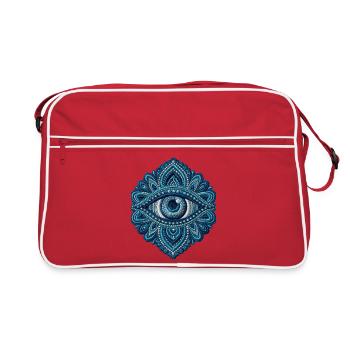 Eye in Embroidery Mandala Gift - Retro Bag - red/white - Front