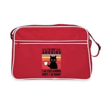 Un chat rétro en quête de dispute - Sac Retro - rouge/blanc - Devant