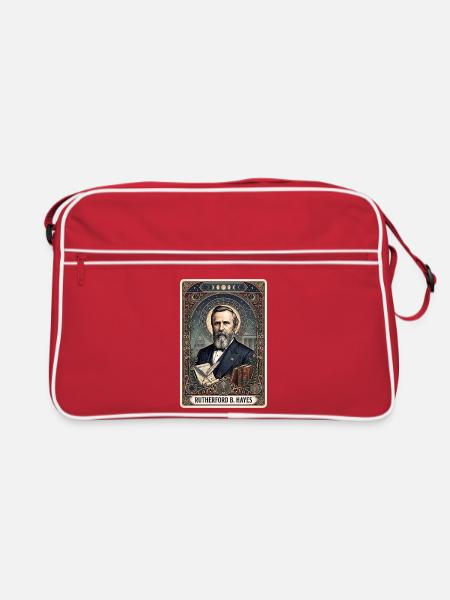 Rutherford B. Hayes Tarotkarte - Retro Tasche - Rot/Weiß - Vorne