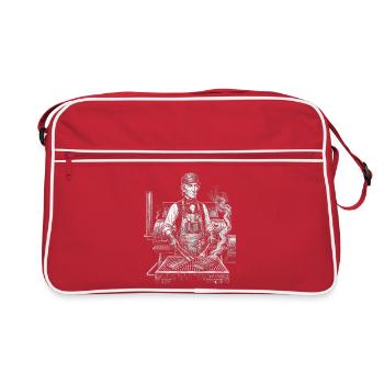 John Tyler grilling - Retro Bag - red/white - Front