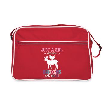 Juste une fille qui aime les poulets et les chèvres - Sac Retro - rouge/blanc - Devant