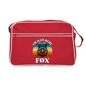 Funny Red Fox Fox Sayings - Retro Bag - red/white - Front